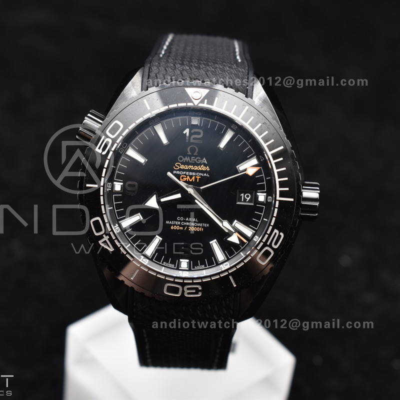 Planet Ocean 45.5mm Deep Black Real Ceramic VSF 1:1 Best Edition on Black Nylon Strap A8906 Super Clone